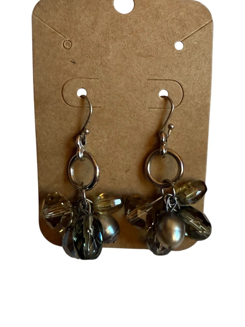 Cluster Dangle Earrings in Smoky Gray - Women Jewelry